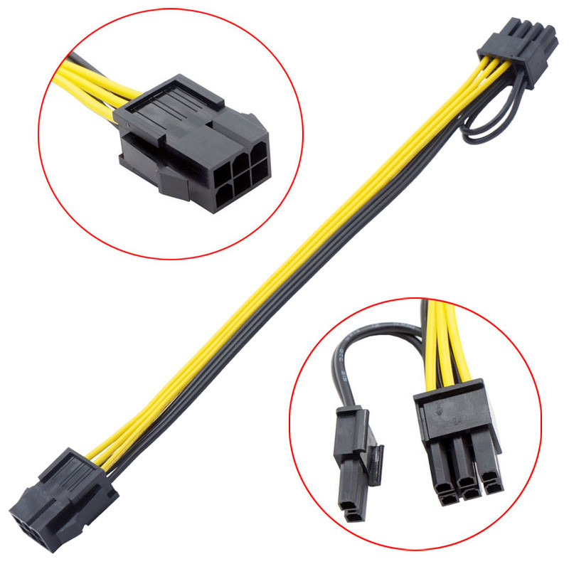 PCI Express 6 Pin P aljzat 8 (6+2) tűs PCIE hosszabbító kábel VGA grafikus videokártya GPU adapter tápegység elosztó