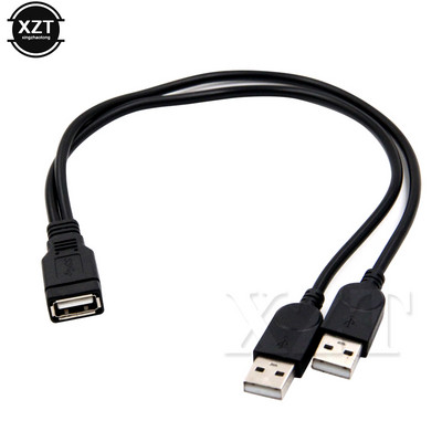 Aukštos kokybės USB 2.0 ir kabelis USB dvigubo skirstytuvo adapteris Kabelio lizdas ir USB 2 kištukas maitinimo prailginimo kabelis nuo vieno iki dviejų