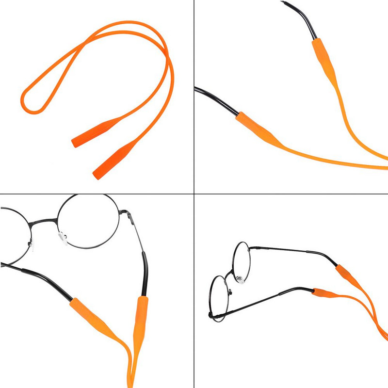 2 vnt. Silikoniniai akinių dirželiai Reguliuojami akiniai akiniai nuo saulės grandinėlė Sportinė juosta laido laikiklis Elastingos neslystančios virvelės