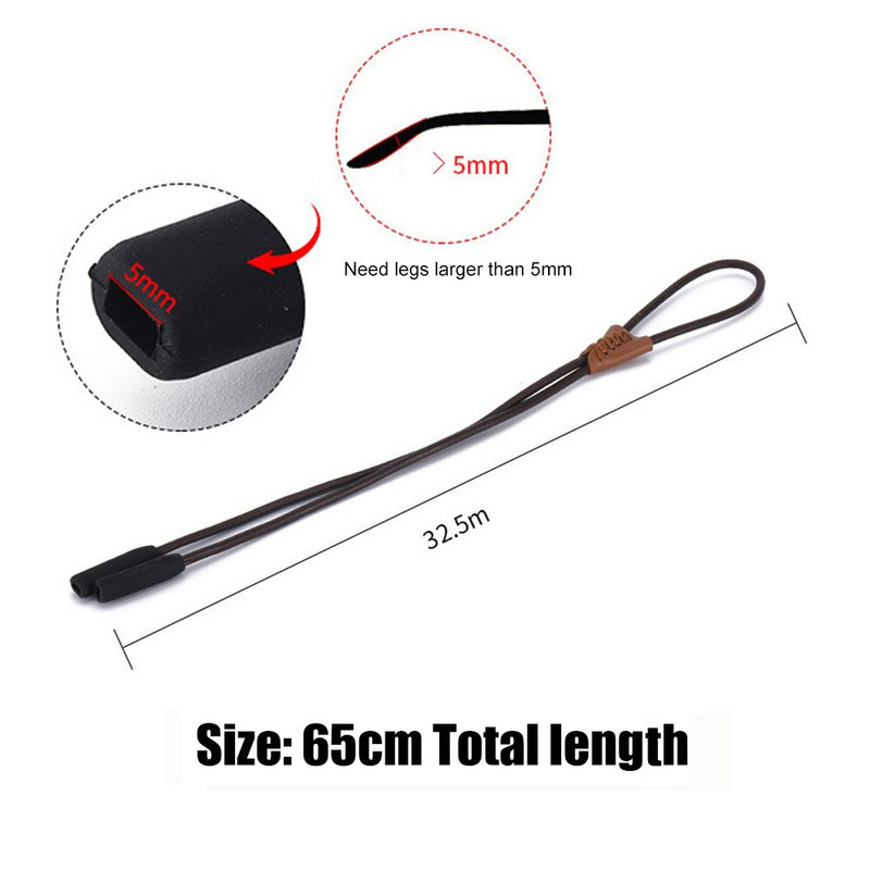 Regulējamas brilles Mērogojama virves siksna kakla aukla āda sporta brilles štropes Briļļu piederumi