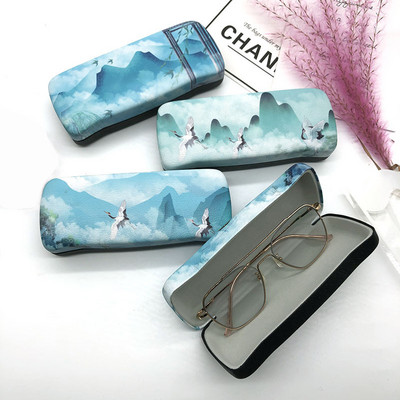 Твърда кутия за очила Свежи китайски тенденции Творческа личност Преносим калъф за очила Подарък за студенти С кърпа за почистване