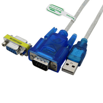 Προσαρμογέας σειριακού καλωδίου USB σε RS-232 DB9 9 ακίδων, εξάρτημα σε vga 80 cm, με υποστήριξη θηλυκού προσαρμογέα για εξαρτήματα υπολογιστή Win8