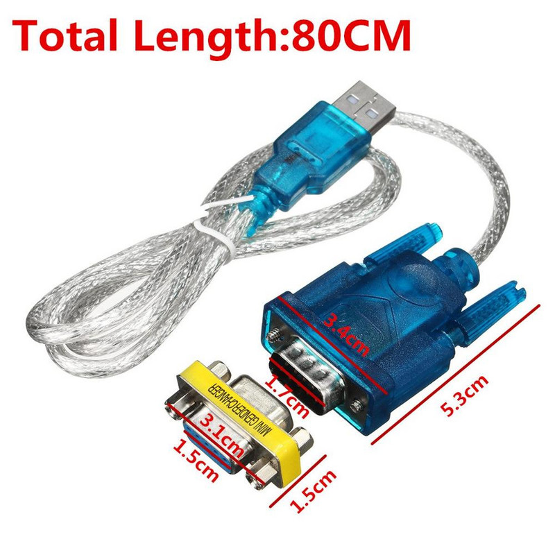Адаптер за 9-пинов сериен кабел от USB към RS-232 DB9, компонент към vga 80 см, с женски адаптер Поддържа компютърни компоненти Win8