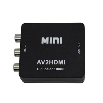 Συμβατό με AV2HDMI 3RCA AV/CVSB L/R Προσαρμογέας AV Scaler συμβατό με βίντεο σε HDMI HD Video Converter Box 1080P Υποστήριξη NTSC PAL