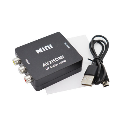 AV2HDMI-съвместим 3RCA AV/CVSB L/R Видео към HDMI-съвместим AV Scaler адаптер HD Video Converter Box 1080P Поддръжка NTSC PAL