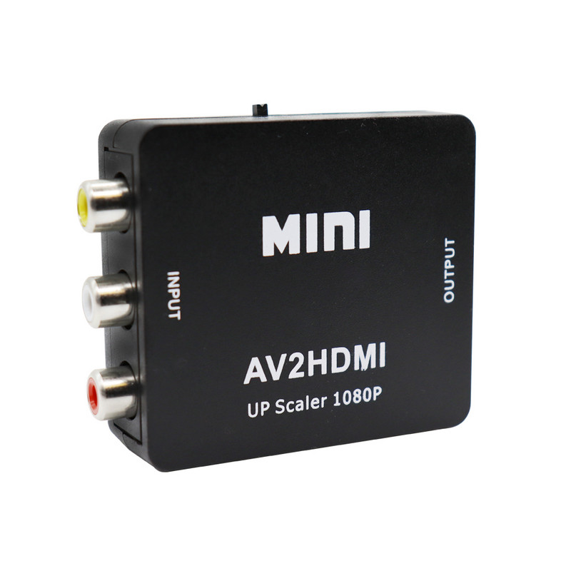 AV2HDMI-ühilduv 3RCA AV/CVSB L/R video HDMI-ühilduv AV-skaalaadapter HD Video Converter Box 1080P tugi NTSC PAL