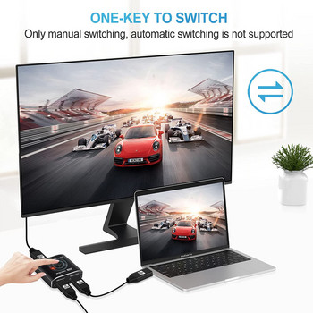 Συμβατός με HDMI 2.1 Switch 8K@60Hz 4K@120Hz HD Switch 2 Port Bi-Directional 2in 1 or 1 in2 Switcher Selector 48Gbps για PS5 Xbox