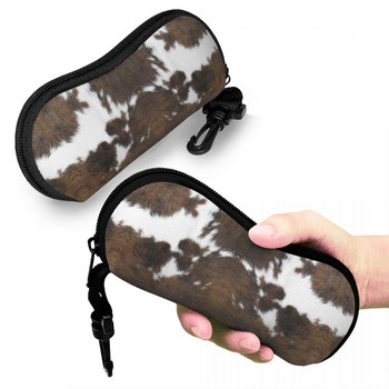 Θήκη για γυαλιά προσομοίωσης από δέρμα αγελάδας με φερμουάρ Γυαλιά ηλίου Box Ins Θήκη επαφών με τα μάτια