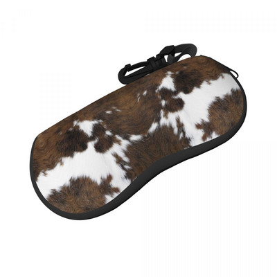 Simulált marhabőr textúrájú szemüvegtok Hordozható cipzáras napszemüveg tok Szemkontaktus tok