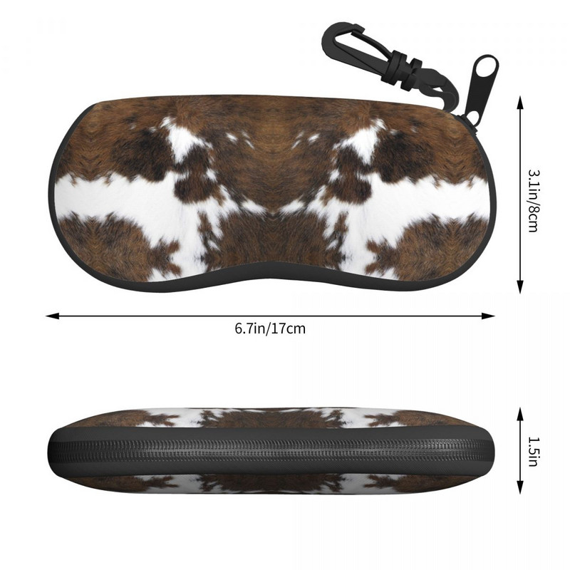 Simulált marhabőr textúrájú szemüvegtok Hordozható cipzáras napszemüveg tok Szemkontaktus tok