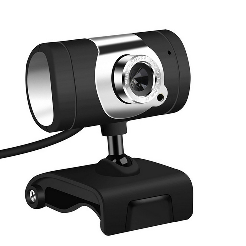 Be tvarkyklės internetinė kamera vaizdo pokalbių stiklinis objektyvas 480P 360 laipsnių besisukanti internetinė kamera staliniam kompiuteriui nešiojamam kompiuteriui juoda