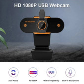 Webová kamera H-01 HD1080P 2MP pre počítač s otočným mikrofónom pre živé vysielanie, videohovory, konferenčné práce