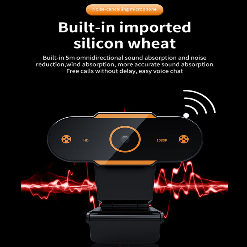 Webová kamera H-01 HD1080P 2MP pre počítač s otočným mikrofónom pre živé vysielanie, videohovory, konferenčné práce