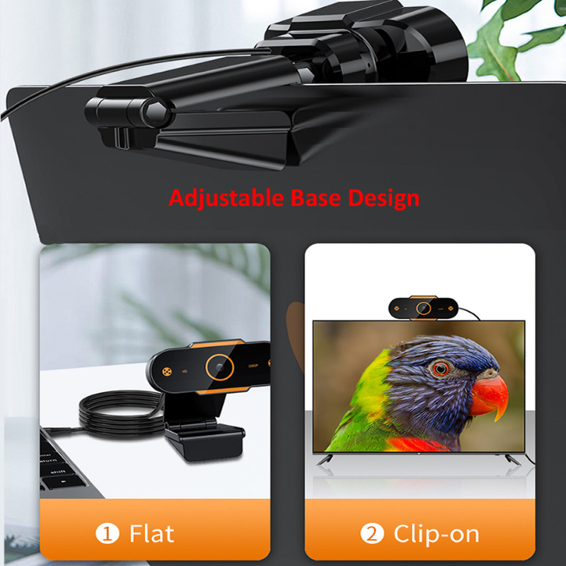 Webová kamera H-01 HD1080P 2MP pre počítač s otočným mikrofónom pre živé vysielanie, videohovory, konferenčné práce