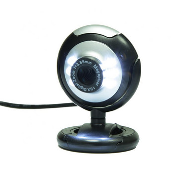 Уеб камера Висококачествена 6 LED светлина Вграден микрофон HD уеб камера Преносима уеб камера с възможност за въртене за настолен компютър, лаптоп компютър