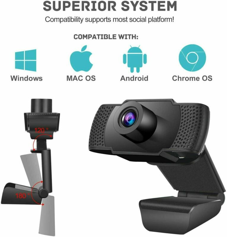 „Full HD 1080P“ USB internetinė kamera kompiuteriui su mikrofonu FHD atspari smūgiams stalinio nešiojamojo kompiuterio žiniatinklio kamera