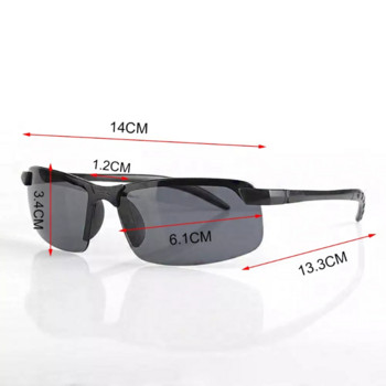 Очила за нощно виждане Мъжки очила против отблясъци Driving Goggle Half Frame Поляризирани слънчеви очила за шофьор UV400 Дневни и нощни очила