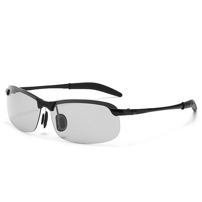 Очила за нощно виждане Мъжки очила против отблясъци Driving Goggle Half Frame Поляризирани слънчеви очила за шофьор UV400 Дневни и нощни очила
