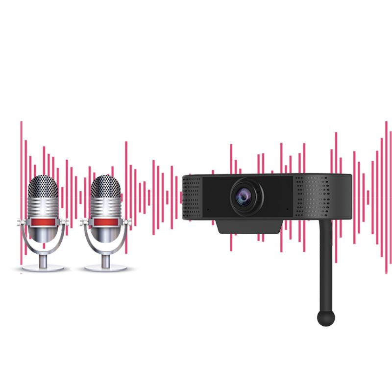 Nešiojamojo kompiuterio vidiniai internetiniai klasės susitikimai vaizdo skambučių internetinė kamera su mikrofonu