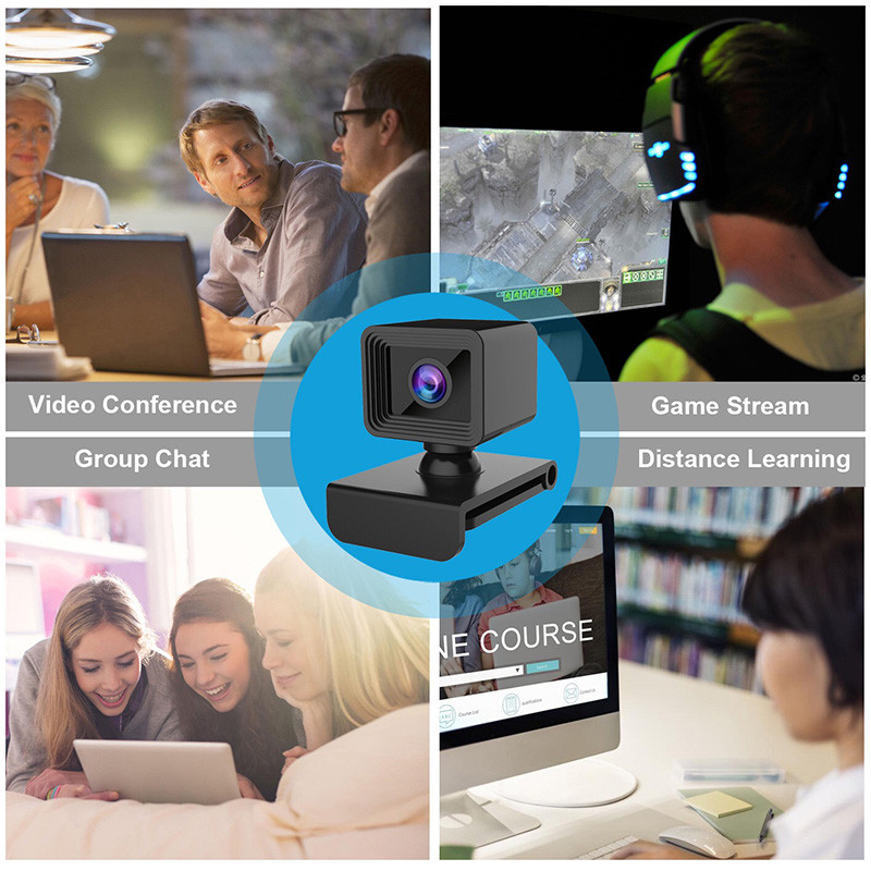 Interneto kamera 1080p Full HD kamera, CMOS jutiklis, USB 2.0, su mikrofonu nešiojamam kompiuteriui, 2 MP, 1920 x 1080 pikselių raiška