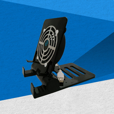 USB stalinio telefono ventiliatorius tylus aušinimo padėklo radiatorius su sulankstomu stovo laikikliu išmaniųjų telefonų planšetiniams kompiuteriams