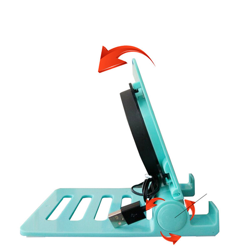 USB stalinio telefono ventiliatorius tylus aušinimo padėklo radiatorius su sulankstomu stovo laikikliu išmaniųjų telefonų planšetiniams kompiuteriams