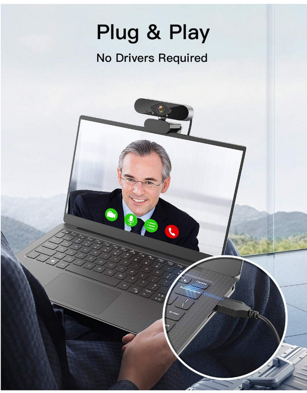 2023 m. žiniatinklio kamera su mikrofonu HD 1080P Kompiuterio USB 3.0 tiesioginė kamera 2 mln. pikselių be tvarkyklės 30 kadrų per sekundę CMOS