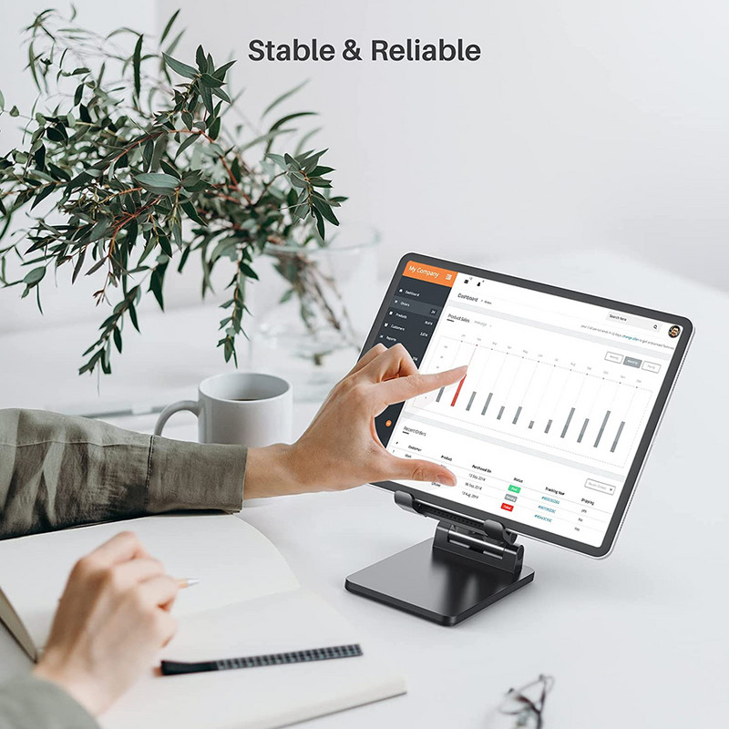 Mobiliojo telefono stovo laikiklis Reguliuojamas stalinio planšetinio kompiuterio laikiklis Universalus stalinis mobiliojo telefono stovas, skirtas telefono iPad Kindle planšetiniam kompiuteriui