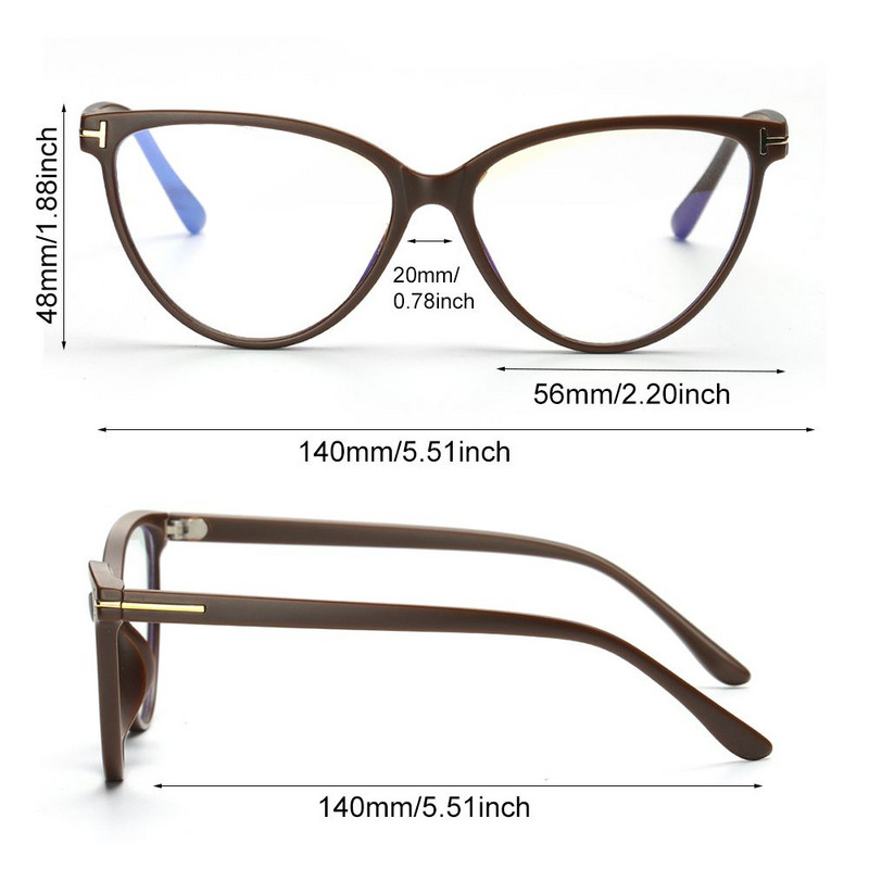 2023. gada modes sievietēm Vīriešu PC Anti-UV, zilo staru brilles, caurspīdīgas lēcas, datora aizsargbrilles, brilles Vision Care klasiskās kaķu acu brilles