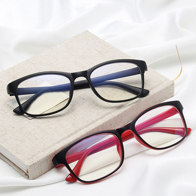 Ретро рамка за мъжки очила Модна рамка за компютърни очила Дамска анти-синя светлина Прозрачна розова пластмасова рамка