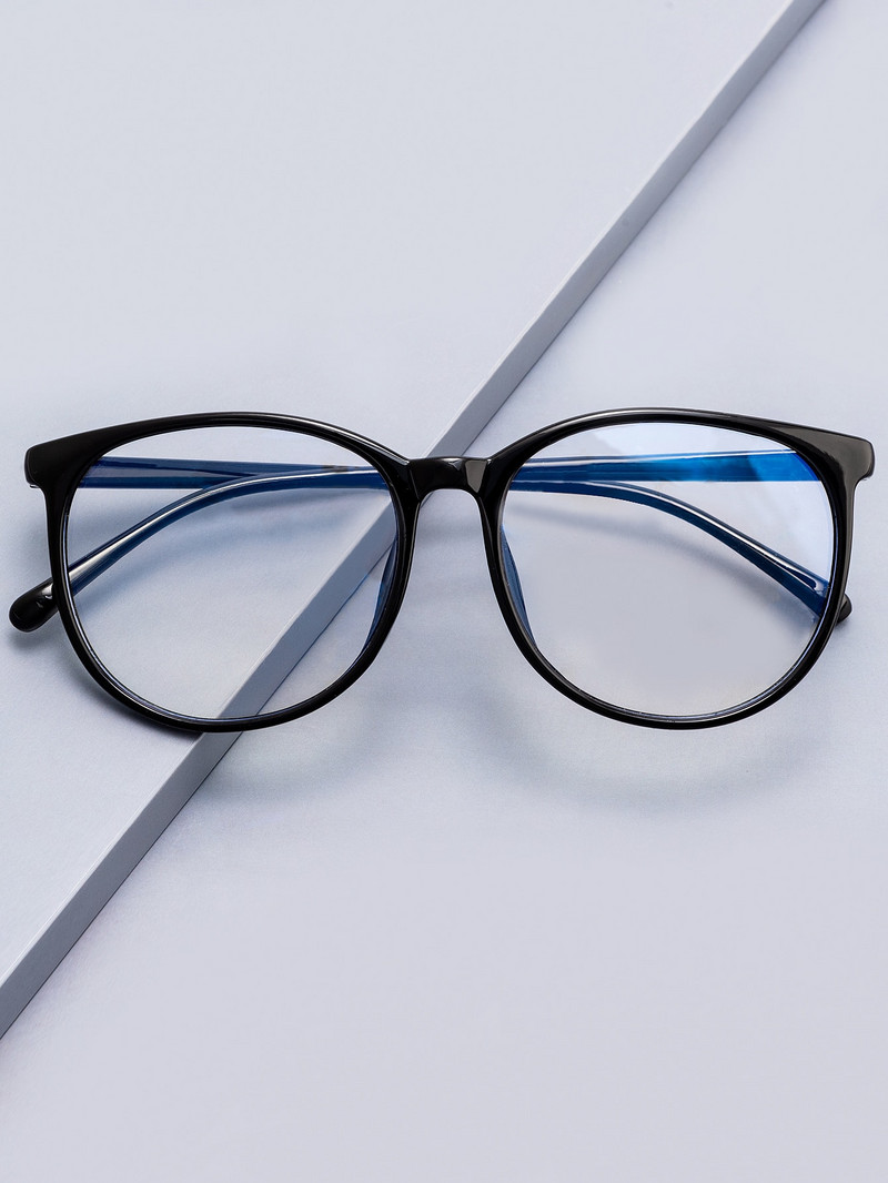 Klasikiniai anti-mėlyni akiniai rėmeliai paprasto dizaino madingi skaidrūs apvalūs blokuojantys akiniai optiniai rėmeliai kompiuterių akiniai