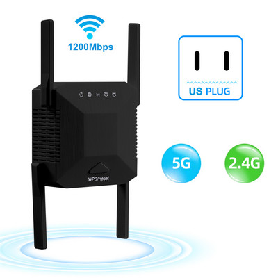 Dviejų lustų „Wi-Fi“ kartotuvas „Wi-Fi“ stiprintuvas „Wi-Fi“ plėstuvas Tinklo „Wi-Fi“ stiprintuvas 1200Mbps 5 Ghz ilgo nuotolio belaidis „Wi-Fi“ kartotuvas