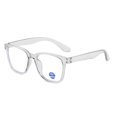 Madingi akiniai prieš mėlyną šviesą skaidrūs stačiakampiai rėmeliai moterims vyriški kompiuteriniai žaidimai akių gamybai paprasti akiniai