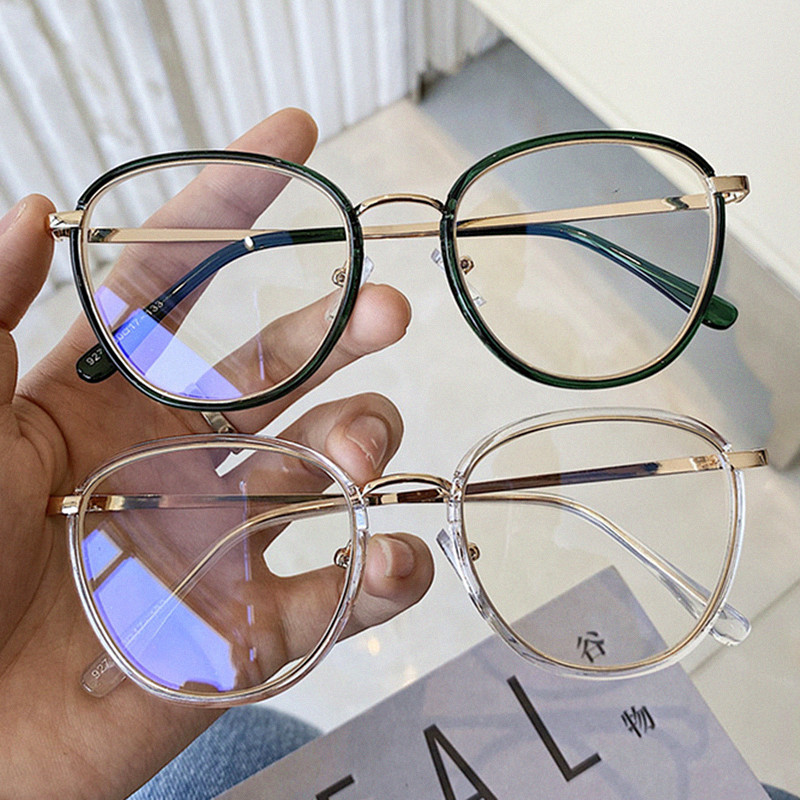 1Pc Retro Anti Blue Ray γυαλιά υπολογιστή Γυναικεία γυαλιά στρογγυλού ματιού Ανδρικά γυαλιά μόδας που μπλοκάρουν το μπλε φως Οπτικοί σκελετοί
