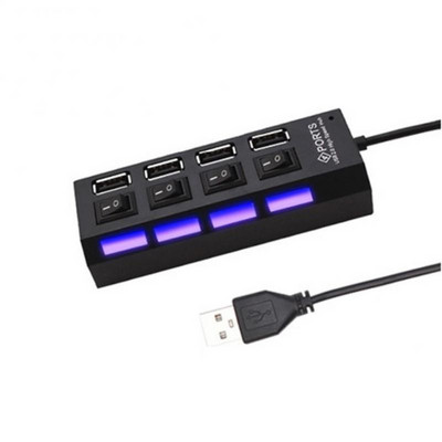 RYRA USB 2.0 šakotuvas USB šakotuvas 2.0 kelių USB skirstytuvo šakotuvas Naudokite maitinimo adapterį 4/7 prievadų kelių plėstuvo 2.0 USB šakotuvas su jungikliu kompiuteriui