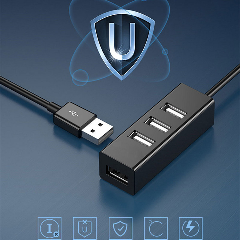 USB 2.0 jaotur USB jaotur 2.0 mitme USB jaoturi jaotur Kasutage toiteadapterit 4 pordiga mitme laiendiga mini USB 2.0 jaotur