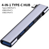 RYRA 4in1 USB C HUB Universal Compact Mini USB2.0/USB3.0 Docking Station PD High Speed USB Hub για αξεσουάρ υπολογιστών