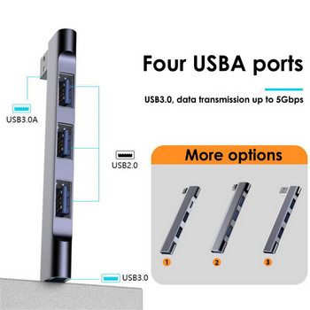 RYRA 4in1 USB C HUB Universal Compact Mini USB2.0/USB3.0 Docking Station PD High Speed USB Hub για αξεσουάρ υπολογιστών