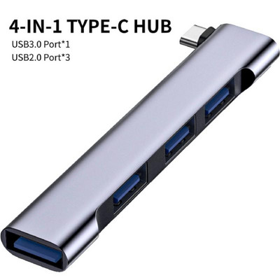 RYRA 4in1 USB C HUB Universal Compact Mini USB2.0/USB3.0 Docking Station PD High Speed USB Hub για αξεσουάρ υπολογιστών