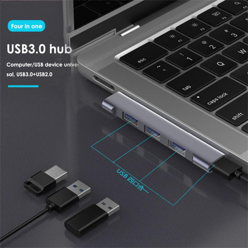 RYRA 4in1 USB C HUB Universal Compact Mini USB2.0/USB3.0 Docking Station PD High Speed USB Hub για αξεσουάρ υπολογιστών