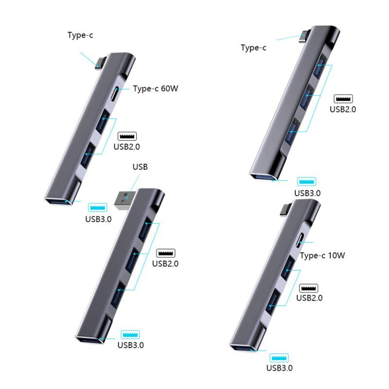 RYRA 4in1 USB C HUB Universal Compact Mini USB2.0/USB3.0 Docking Station PD High Speed USB Hub για αξεσουάρ υπολογιστών
