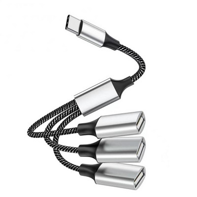 RYRA USB C Hub 4 prievadas C tipo šakotuvas USB 2.0 skirstytuvas didelės spartos OTG adapteris nešiojamas keitiklis, skirtas asmeniniam kompiuteriui, telefonui, nešiojamam kompiuteriui