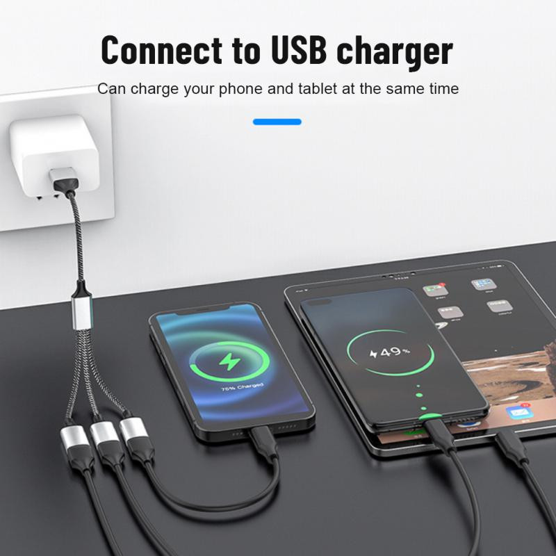 RYRA USB C Hub 4 prievadas C tipo šakotuvas USB 2.0 skirstytuvas didelės spartos OTG adapteris nešiojamas keitiklis, skirtas asmeniniam kompiuteriui, telefonui, nešiojamam kompiuteriui