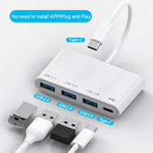 RYRA 4 az 1-ben USB3.0 C hub 4 portos USB 3.0 USB 2.0 Type-c Extender USB Multi-splitter Adapter OTG PC számítógéphez