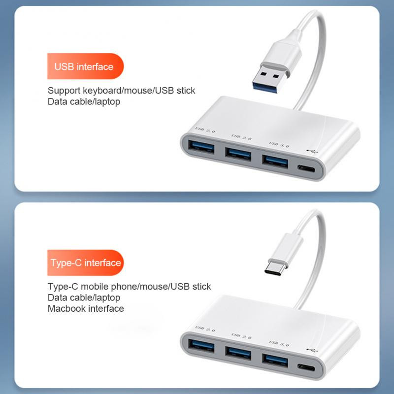 RYRA 4 az 1-ben USB3.0 C hub 4 portos USB 3.0 USB 2.0 Type-c Extender USB Multi-splitter Adapter OTG PC számítógéphez