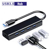 RYRA 4In1 USB koncentratorius USB 2.0 3.0 kelių skirstytuvų adapteris OTG, skirtas asmeniniam kompiuteriui, kompiuterio priedai, nešiojamasis šakotuvas