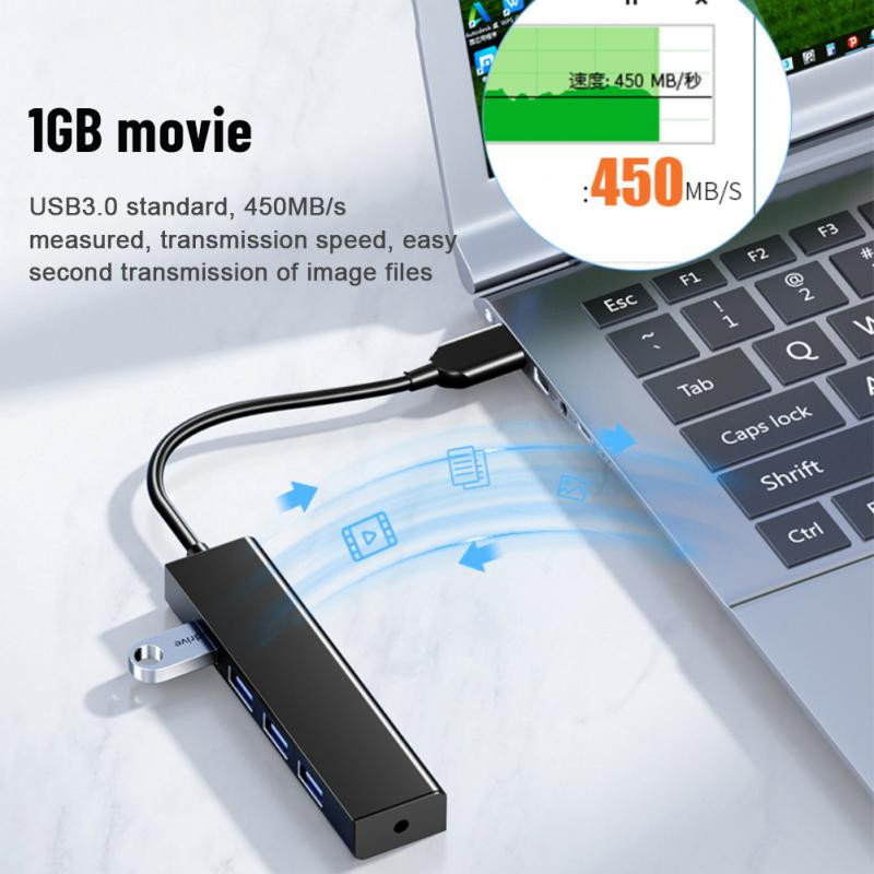 RYRA 4In1 USB koncentratorius USB 2.0 3.0 kelių skirstytuvų adapteris OTG, skirtas asmeniniam kompiuteriui, kompiuterio priedai, nešiojamasis šakotuvas