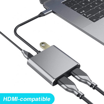 RYRA USB Type-C Hub Dual Monitor Docking Station 2 Συμβατό με προσαρμογέα PD USB MST συμβατό με HDMI για Macbook Samsung