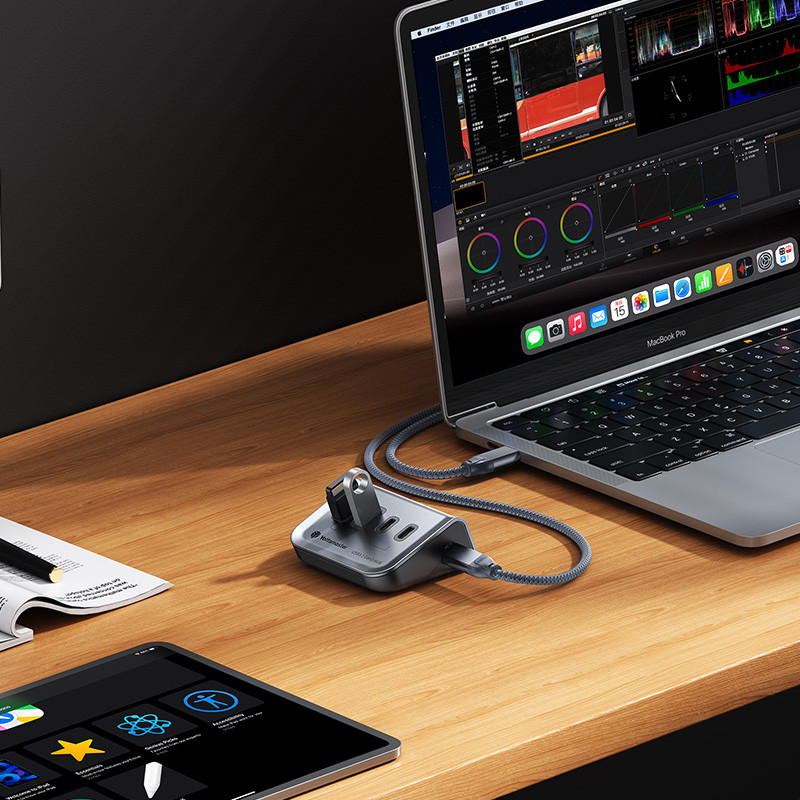 Yottamaster USB C HUB de tip C la 10 Gbps USB 3.1 Adaptor Stație de andocare multifuncțională pentru MacBook Air M1 M2 USB Splitter
