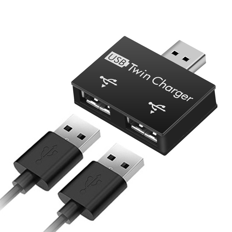 USB2.0 skirstytuvas, 1 kištukas ir 2 prievadas, USB šakotuvo adapterio keitiklis, skirtas telefono nešiojamojo kompiuterio periferiniams įrenginiams Kompiuterio įkrovimo priedai